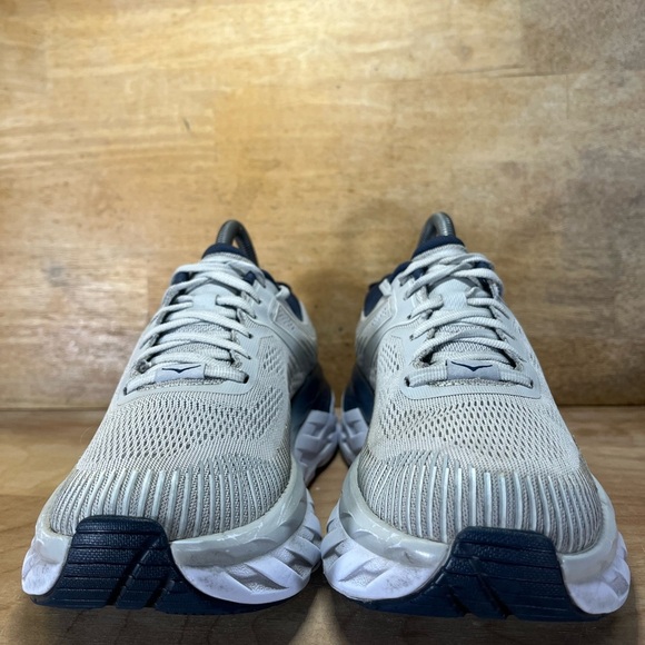 Hoka One One Bondi 7 CUSHIONED Womens Size 7 Running Shoes Sneakers Gray Blue - Picture 2 of 12